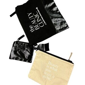 Black and Cream Cosmetic Pouch Set